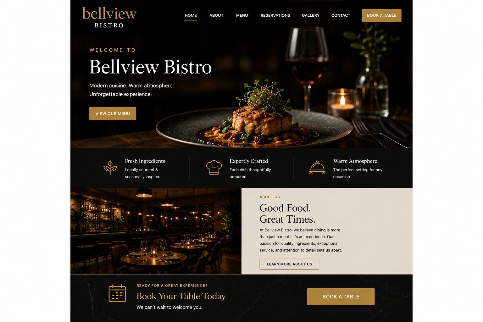 Bellview Bistro website