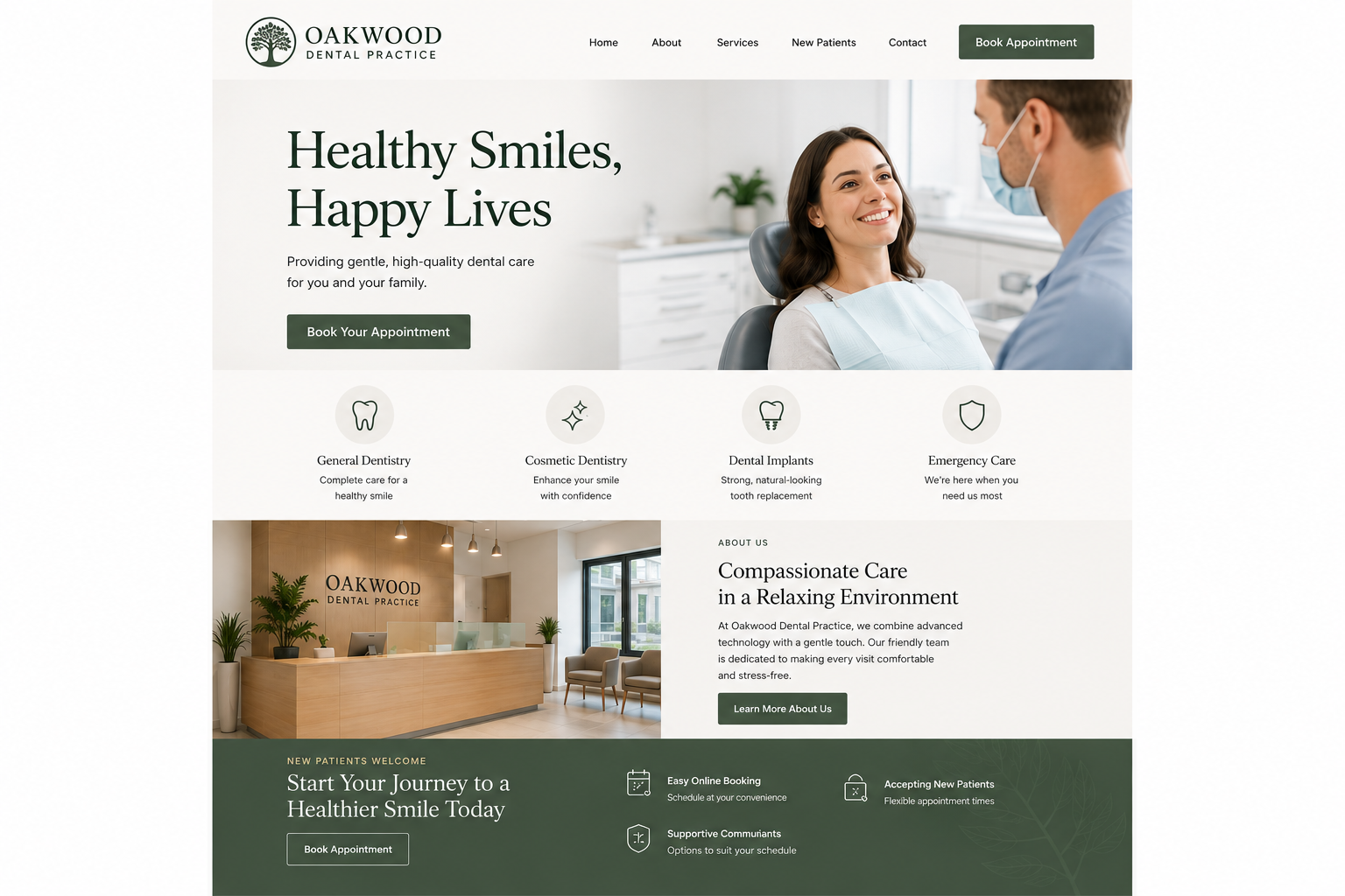 Oakwood Dental Practice website