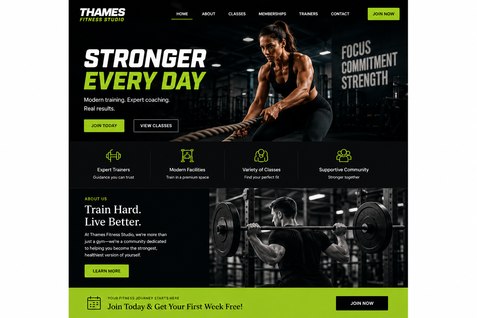 Thames Fitness Studio website
